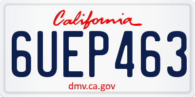 CA license plate 6UEP463
