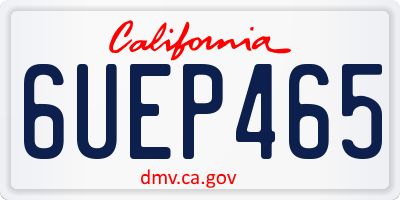 CA license plate 6UEP465