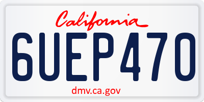CA license plate 6UEP470