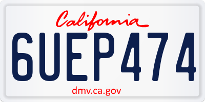 CA license plate 6UEP474