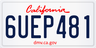 CA license plate 6UEP481
