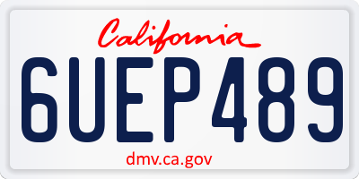 CA license plate 6UEP489