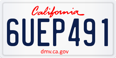 CA license plate 6UEP491