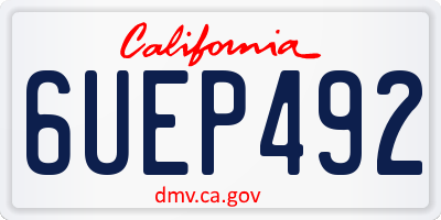 CA license plate 6UEP492
