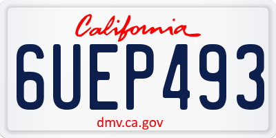 CA license plate 6UEP493