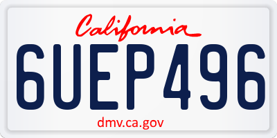CA license plate 6UEP496