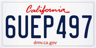 CA license plate 6UEP497