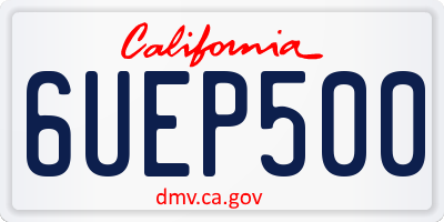 CA license plate 6UEP500