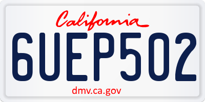 CA license plate 6UEP502