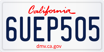 CA license plate 6UEP505