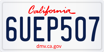 CA license plate 6UEP507