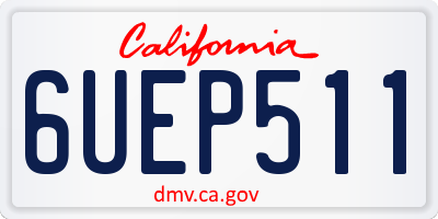 CA license plate 6UEP511