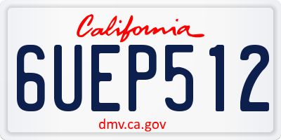 CA license plate 6UEP512