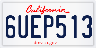 CA license plate 6UEP513