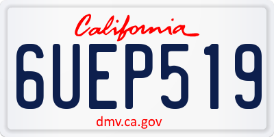 CA license plate 6UEP519