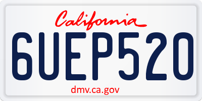 CA license plate 6UEP520