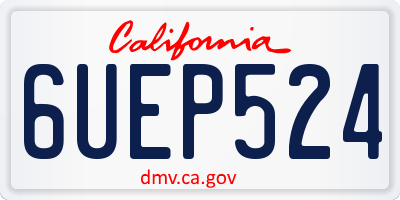 CA license plate 6UEP524