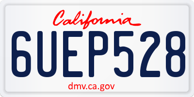 CA license plate 6UEP528