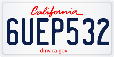 CA license plate 6UEP532