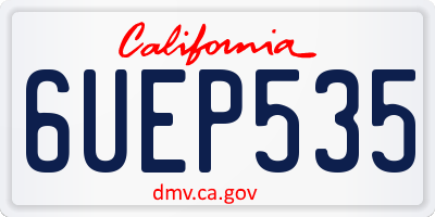CA license plate 6UEP535