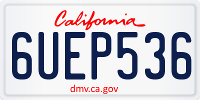 CA license plate 6UEP536