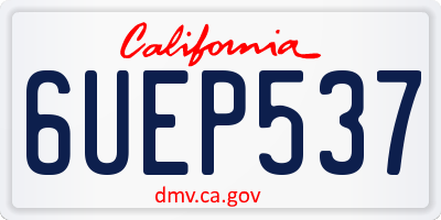 CA license plate 6UEP537