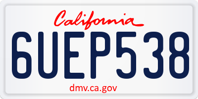 CA license plate 6UEP538