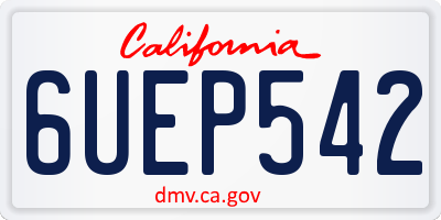 CA license plate 6UEP542