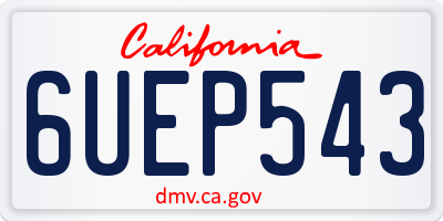 CA license plate 6UEP543