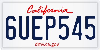CA license plate 6UEP545