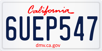 CA license plate 6UEP547