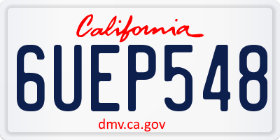 CA license plate 6UEP548