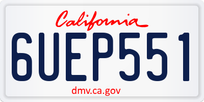 CA license plate 6UEP551