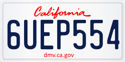 CA license plate 6UEP554