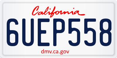 CA license plate 6UEP558