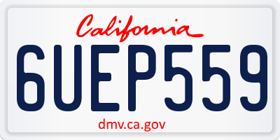 CA license plate 6UEP559