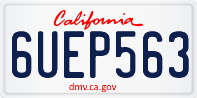CA license plate 6UEP563