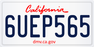 CA license plate 6UEP565