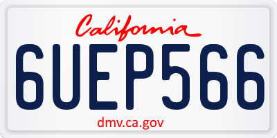 CA license plate 6UEP566
