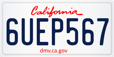 CA license plate 6UEP567