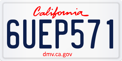 CA license plate 6UEP571
