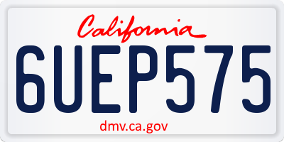 CA license plate 6UEP575