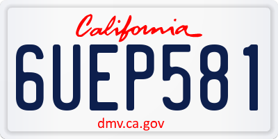 CA license plate 6UEP581