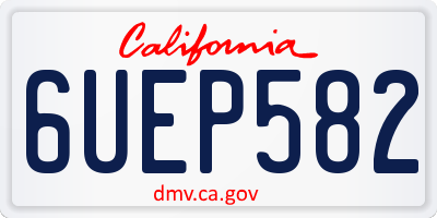CA license plate 6UEP582