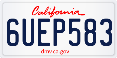 CA license plate 6UEP583
