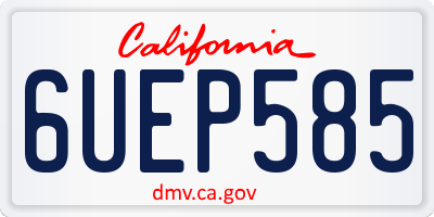 CA license plate 6UEP585