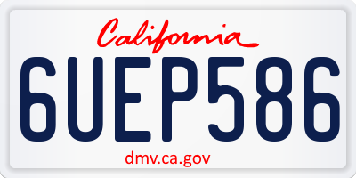 CA license plate 6UEP586