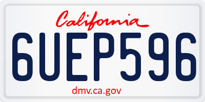 CA license plate 6UEP596