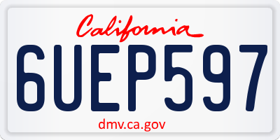 CA license plate 6UEP597