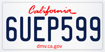 CA license plate 6UEP599
